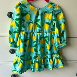 Janie and Jack 3T lemon turquoise dress